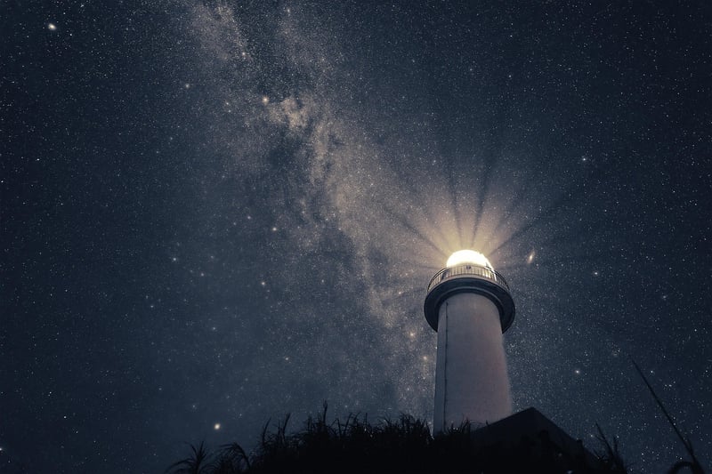 Romantic couple under the stars
